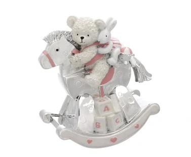 Carrossel Musical Dhome Urso e Coelho Rosa