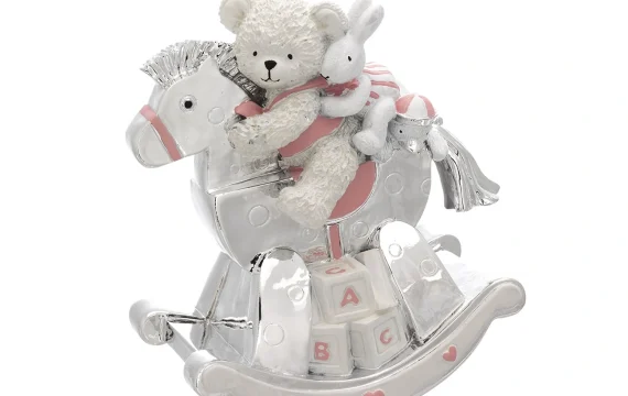 Carrossel Musical Dhome Urso e Coelho Rosa