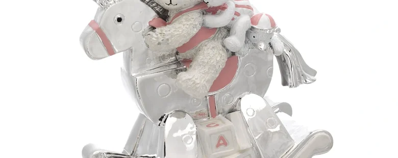 Carrossel Musical Dhome Urso e Coelho Rosa