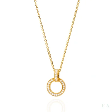 Colar Dourado com Zircónias 1CM-0322106037D