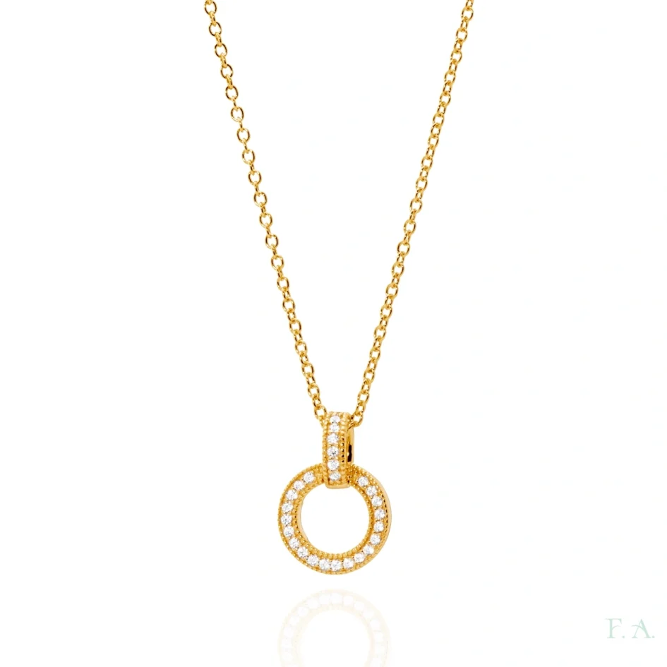 Colar Dourado com Zircónias 1CM-0322106037D