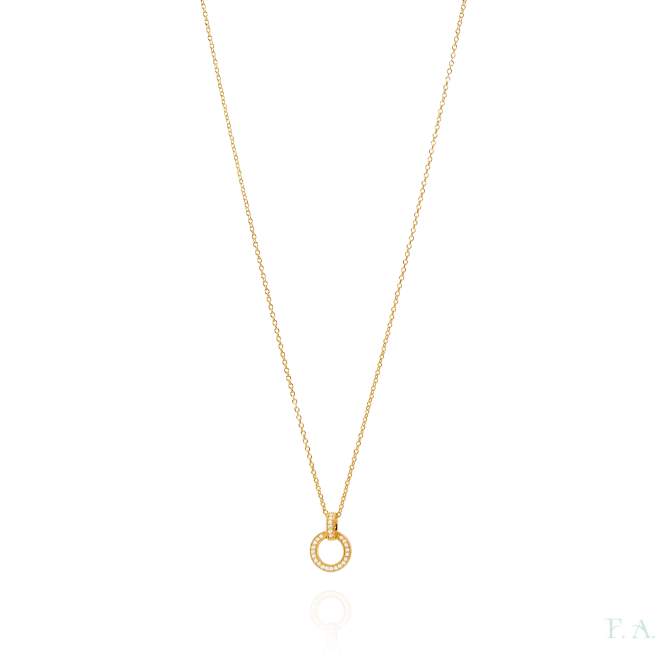 Colar Dourado com Zircónias 1CM-0322106037D