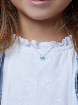 Colar Marea Borboleta azul D02407/AG