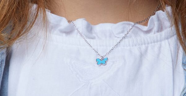 Colar Marea Borboleta azul D02407/AG