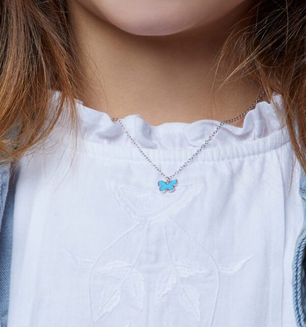 Colar Marea Borboleta azul D02407/AG