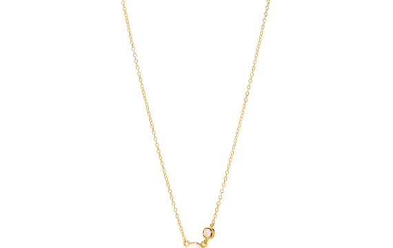 Colar Dourado com Zircónias e Pérola 1CM-0322104460D