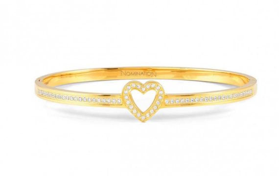 Pulseira Nomination Pretty Bangles Dourada Coração 029501/006