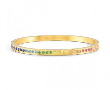 Pulseira Nomination Pretty Bangles Dourada Multicolor 029505/024