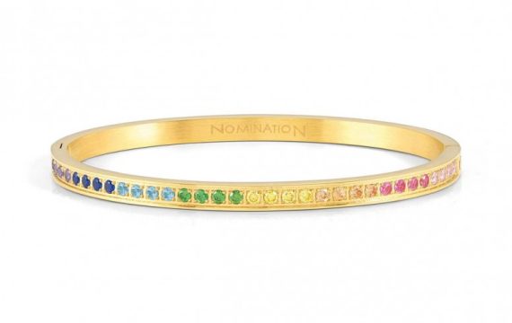 Pulseira Nomination Pretty Bangles Dourada Multicolor 029505/024
