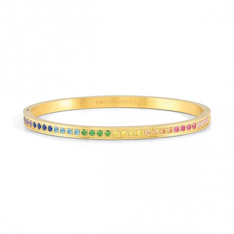 Ourivesaria Moreira - Relógios e Joias - Pulseira Nomination Pretty Bangles Dourada Multicolor 029505/024 Pulseira Nomination Pretty Bangles Dourada Multicolor 029505/024