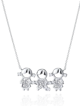 Colar Saudade 3 Crianças 1CL-FL0471C.P