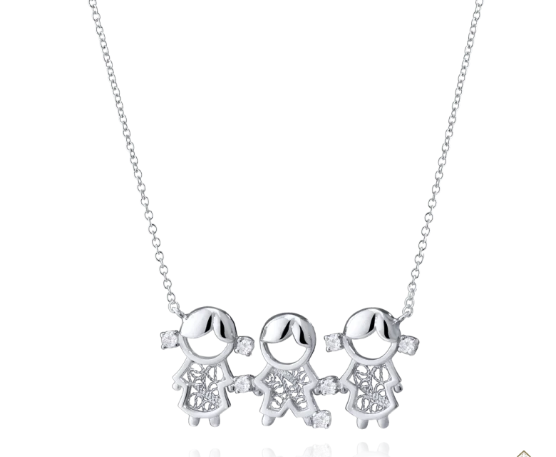 Colar Saudade 3 Crianças 1CL-FL0471C.P