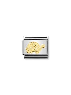 Link Nomination Tartaruga Corações Ouro 18k 030162/51