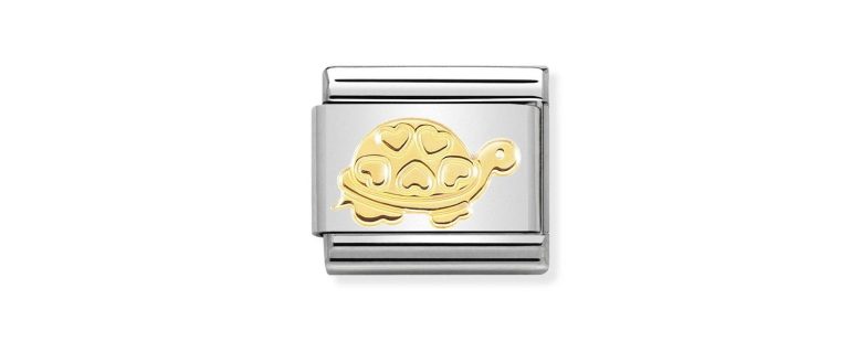 Link Nomination Tartaruga Corações Ouro 18k 030162/51