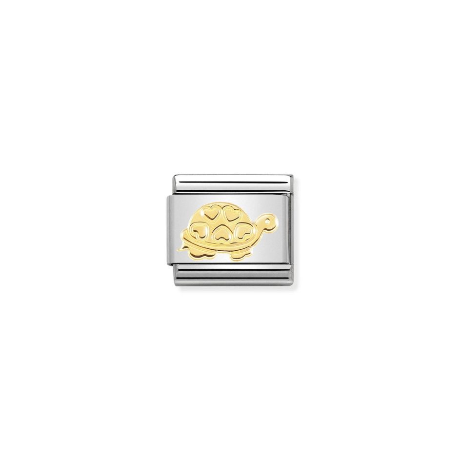 Link Nomination Tartaruga Corações Ouro 18k 030162/51