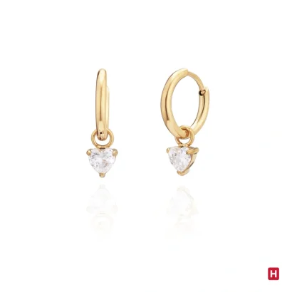 Ourivesaria Moreira - Relógios e Joias - Argolas Hassu Coração Solitário Golden 7HSS010722 Argolas Hassu Coração Solitário Golden 7HSS010722N