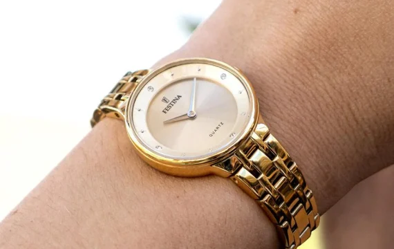 Relógio Festina Mademoiselle Champanhe Dourado F20601/2