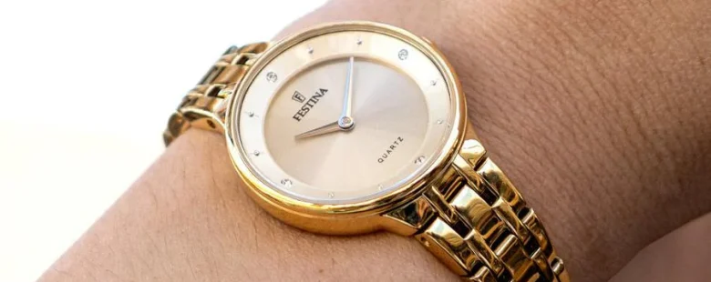 Relógio Festina Mademoiselle Champanhe Dourado F20601/2