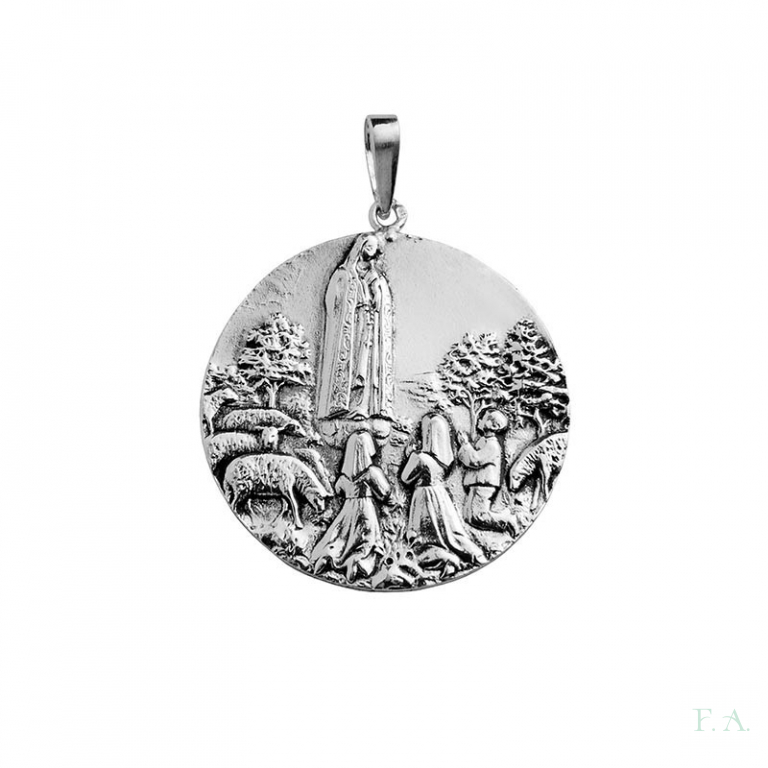 Ourivesaria Moreira - Relógios e Joias - Medalha Nossa Senhora de Fátima Prata 925 1RLG-0013 Medalha Nossa Senhora de Fátima Prata 925 1RLG-0013