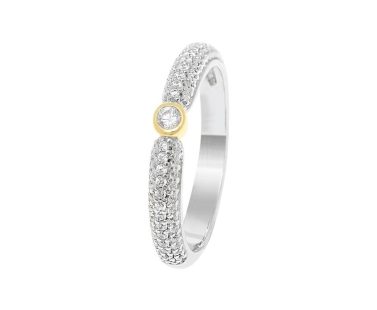 Anel Eugénio Campos Enigma Prata Bicolor 110.B238.E.1.16 para deslumbrar qualquer look do seu dia-a-dia!