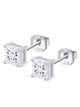 Brincos Lotus Silver Solitário Prata 925 LP3835-4/1