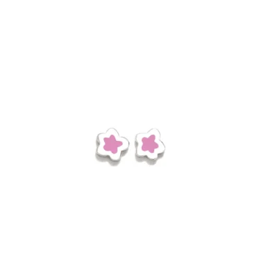 Brincos ARP Mini Charms Flor MCH em Prata de Lei 925 e com fecho de rosca