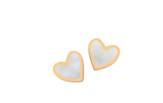 Brincos ARP Coração Madrepérola 039ROS em Prata de Lei 925 e com fecho de rosca.