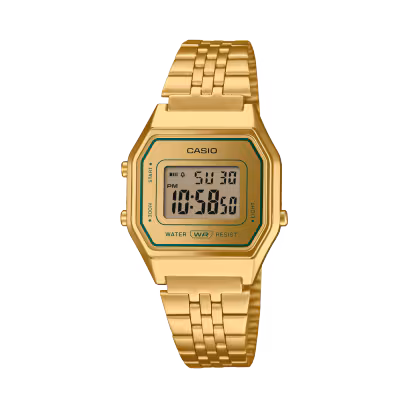 Relógio Casio Iconic Vintage LA680WEGV-9AEF, um modelo minimalista em dourado