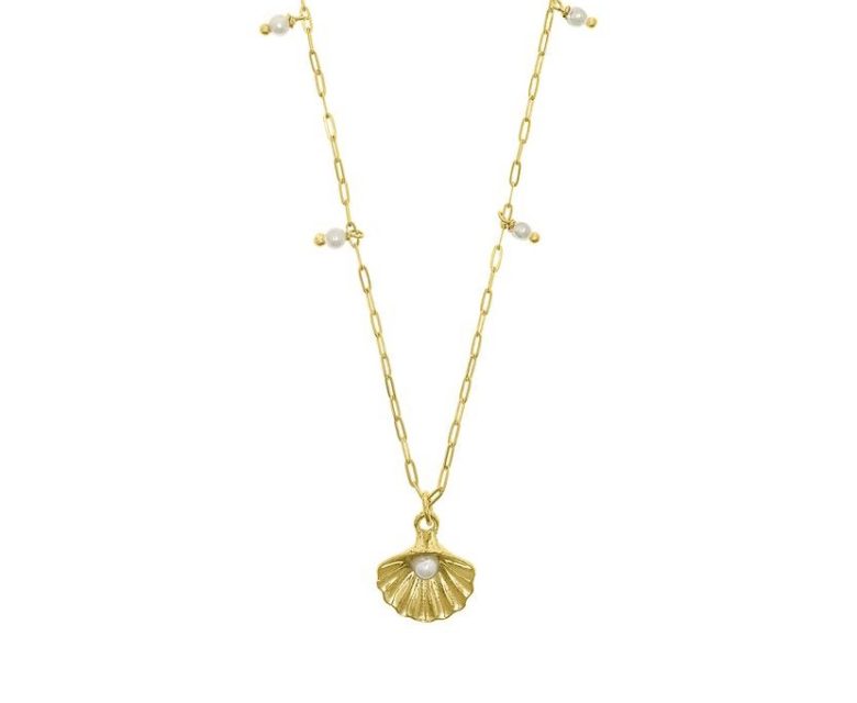 Colar Eugénio Campos Seashell II 106.C858.D.2.00 em Prata de Lei 925 em Dourado. A coleção perfeita para dar as boas-vindas ao Verão!