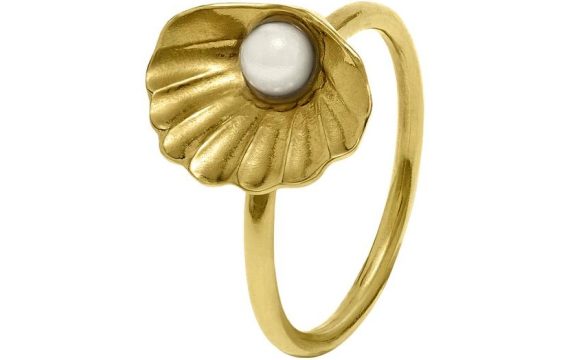 Anel Eugénio Campos Seashell 110.B417.D.2.14 em Prata de Lei 925 em Dourado. A coleção perfeita para dar as boas-vindas ao Verão!