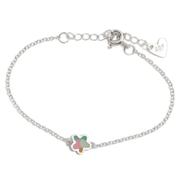 Pulseira ARP Aqua Flor em Prata de Lei 925. Uma coleção divertida e cheia de cor para as mais pequenas!