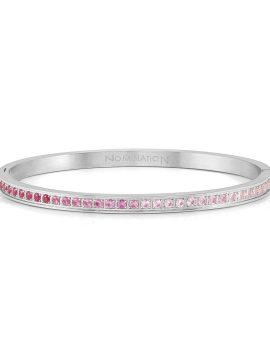 Pulseira Nomination Pretty Bangles Rosa 029505/002 em Prateado e com zircónias cor-de-rosa