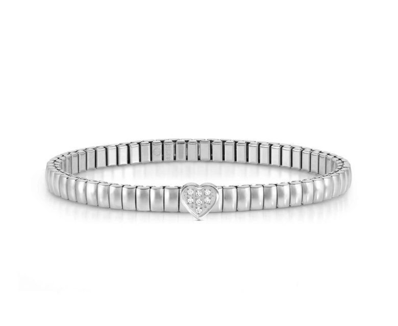 Pulseira Nomination Life Coração 046007/004 em Prateado e com um coração no centro com zircónias cristais
