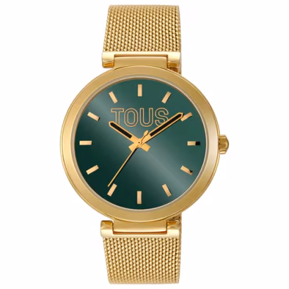 Relógio Tous S-Mesh Mirror 3000142600 em Dourado e com fundo Espelho Verde