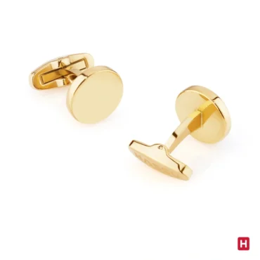 Botões de Punho Hassu Golden 7HSS221218A em aço inoxidável dourado, para uso diário ou para um dia especial